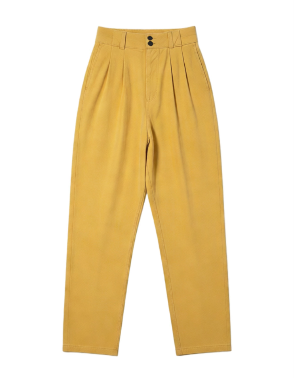 Lucy & Yak Addison High-Rise Trousers Lemon Yellow Pleated